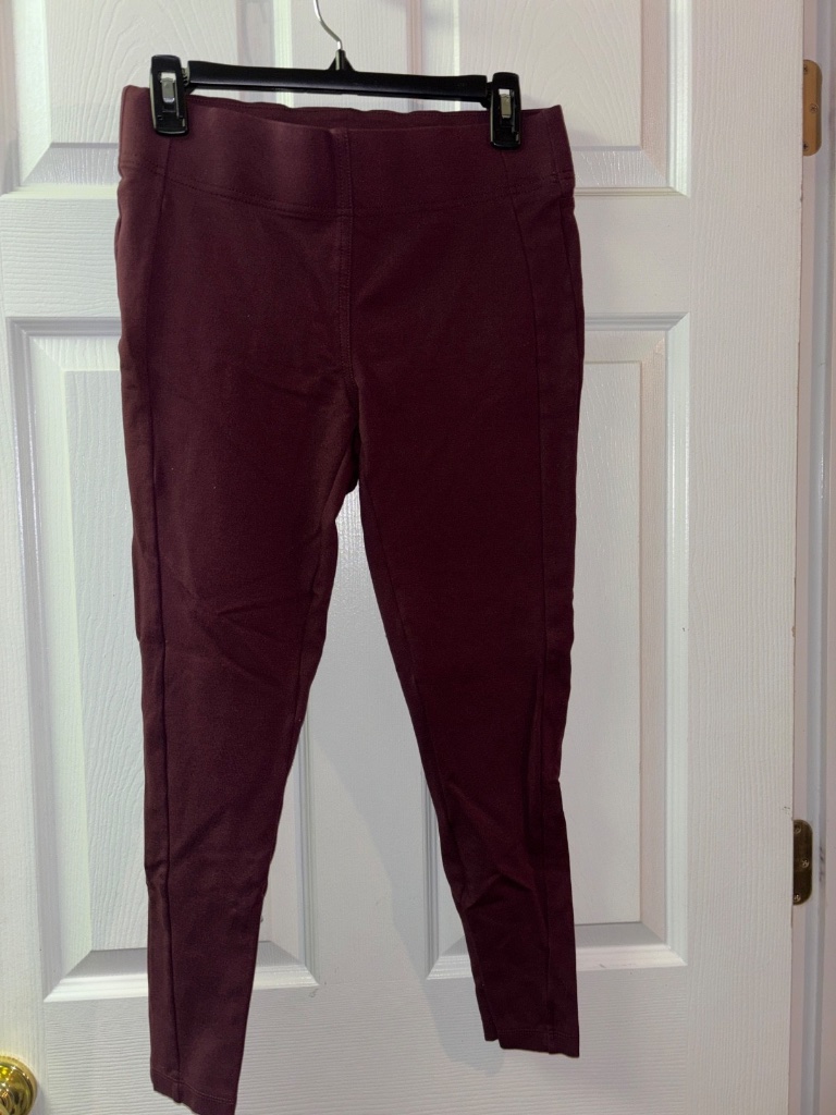 Loft Womens Medium Burgundy Maroon Ponte Knit Skinny Leggings Stretch Pants